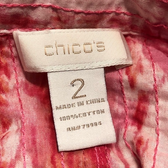 Chico’s pink quilted button down top, size 2 - Picture 6 of 7